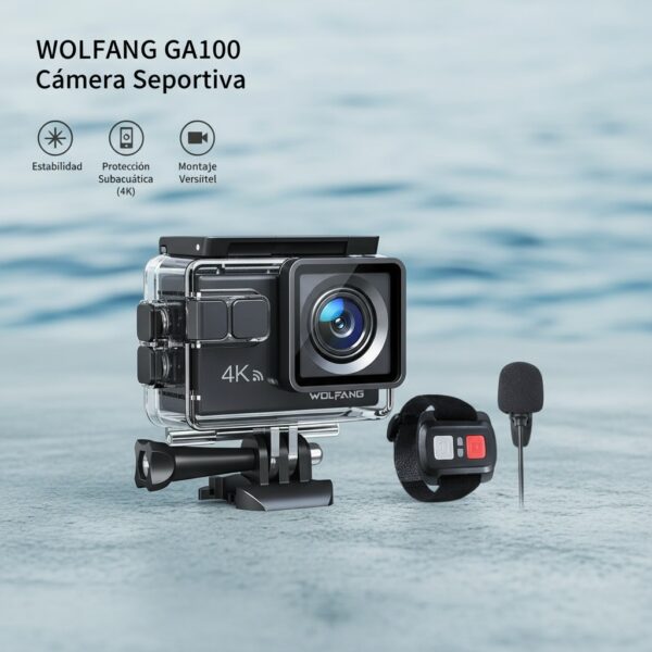 WOLFANG Cámara Deportiva GA100 4K 30FPS