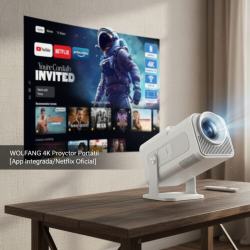 Visión general de WOLFANG 4K Proyector Portátil【App Integrada/Netflix Oficial】 WOLFANG 4K Proyector Portátil【App Integrada/Netflix Oficial】