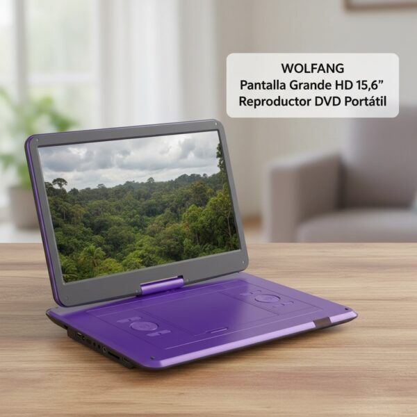 WOLFANG Reproductor De DVD Portátil De 17,5 Pulgadas Con Pantalla Grande HD De 15,6"