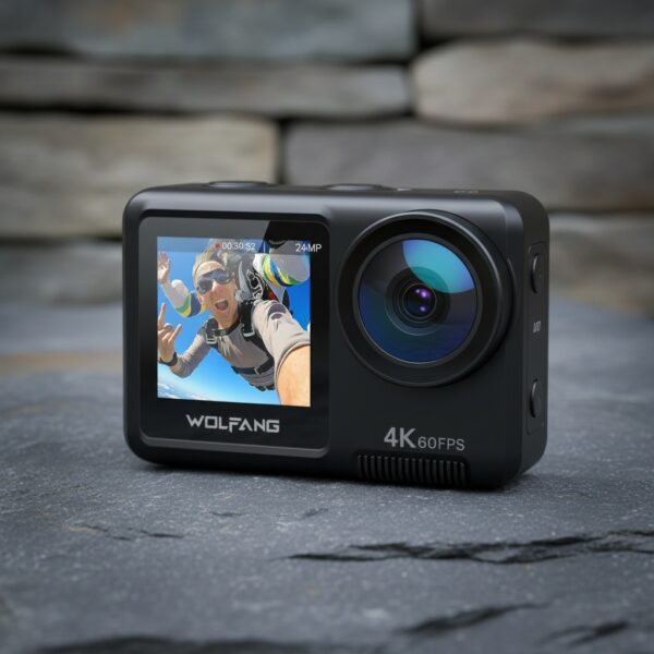 WOLFANG GA420 Cámara Deportiva Doble Pantalla 4K 60FPS 24MP